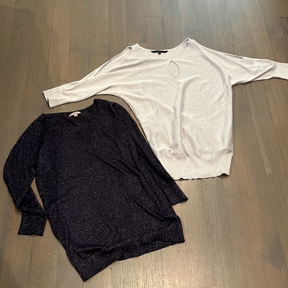NWOT El Corte Ingles Elogy Could-Shoulder Light Sweater & Bonus Thin Sweater